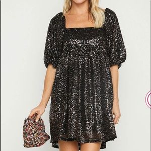 New, never worn short baby doll sequin dress